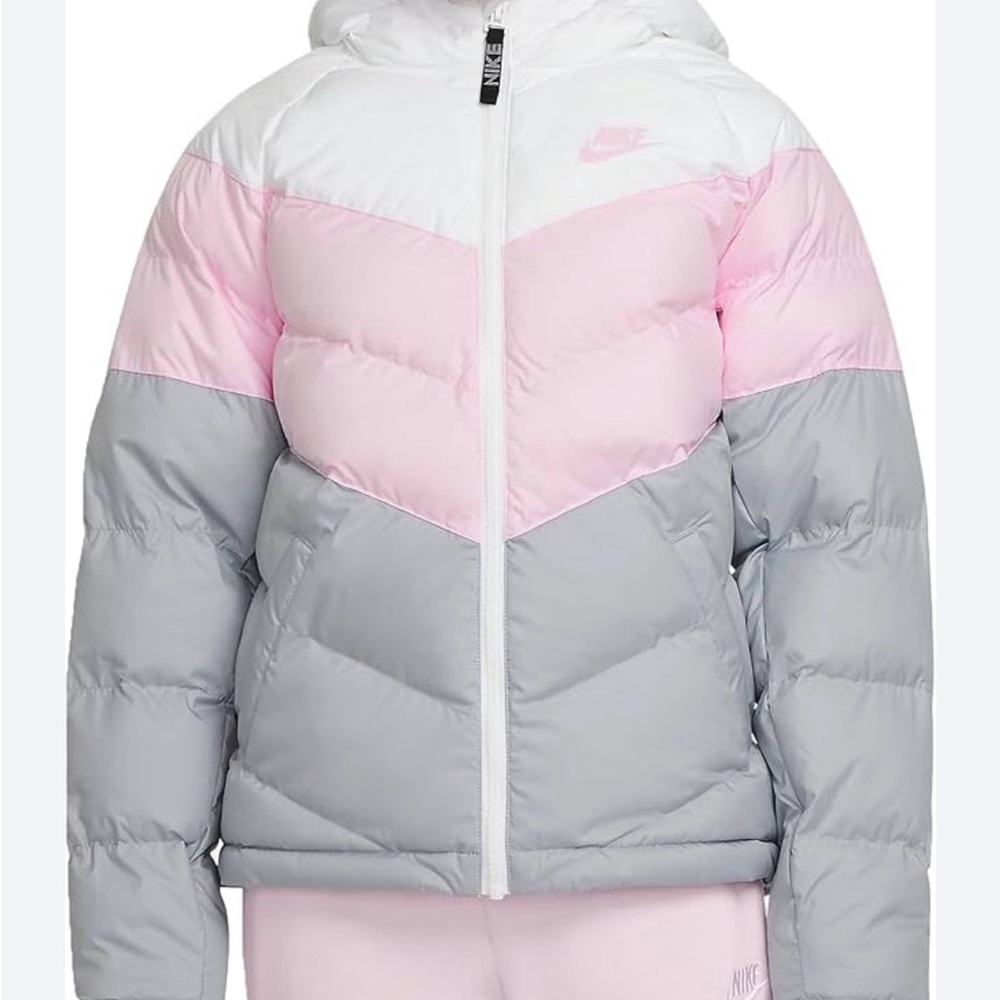 Nike White, Pink, and Gray Chevron Jacket